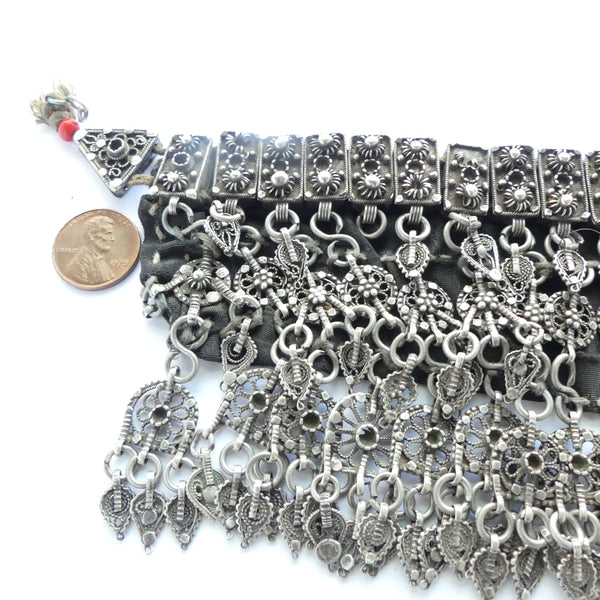 Yemeni Wedding/Dowry Silver Filigree Veil, Vintage 1930-1940s