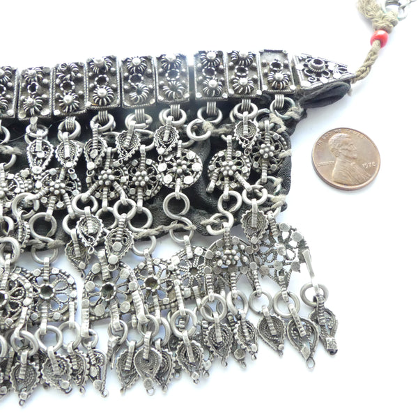 Yemeni Wedding/Dowry Silver Filigree Veil, Vintage 1930-1940s