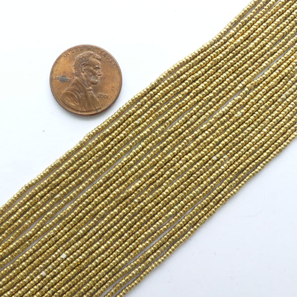 Brass, Thai "Pepper Seed" Beads for the Minimalist, about 1-2mm on 30-inch Strands