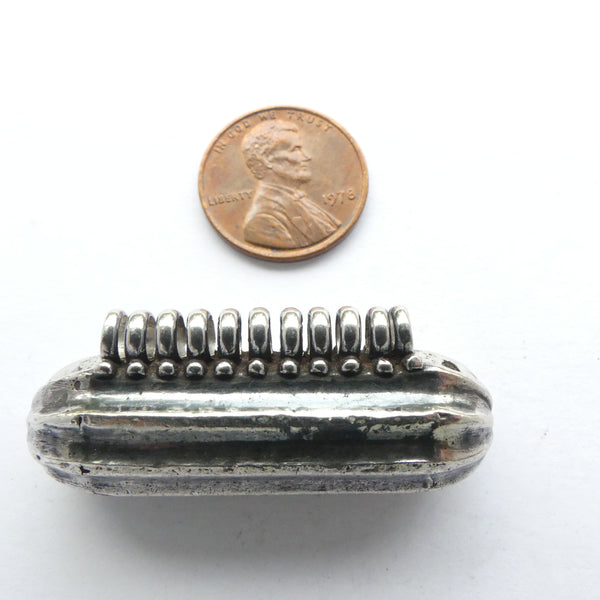 Amulet Case, Vintage Hyderabad Style, Indian Silver 42x17mm