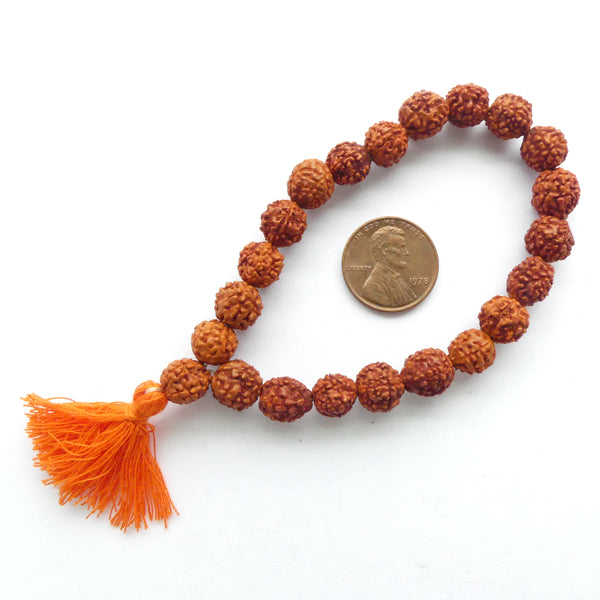 Rudraksha Bead Mala Bracelet, 8mm