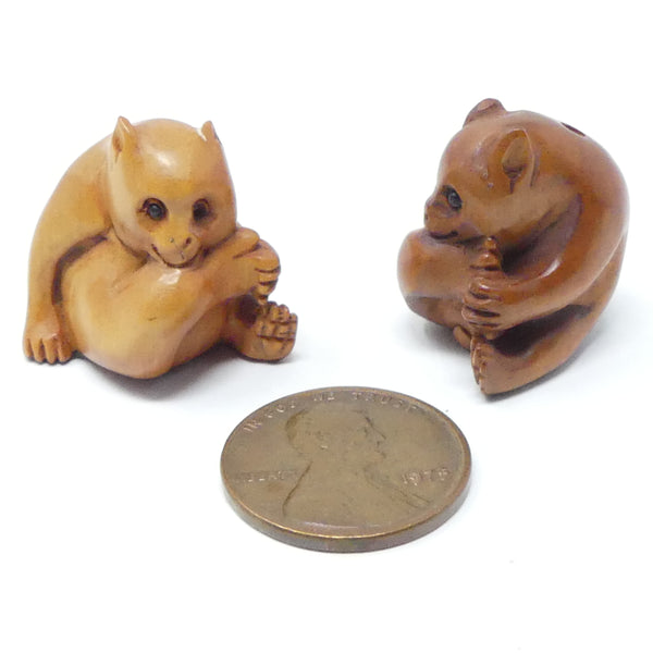 Ojime, Baby Bear Taking a Bath, 20mm, Sold Individually