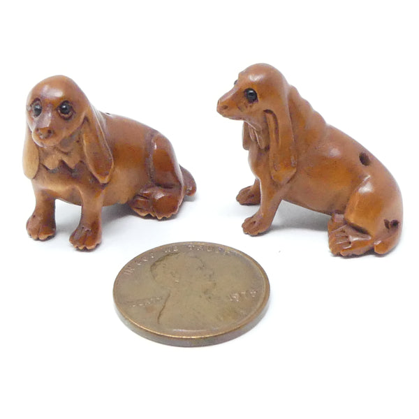 Ojime, Hound Dogs, 22mm, Sold Individually