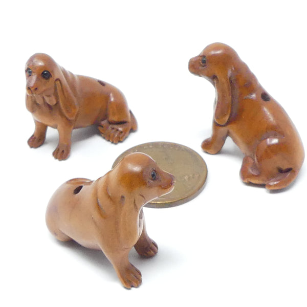 Ojime, Hound Dogs, 22mm, Sold Individually