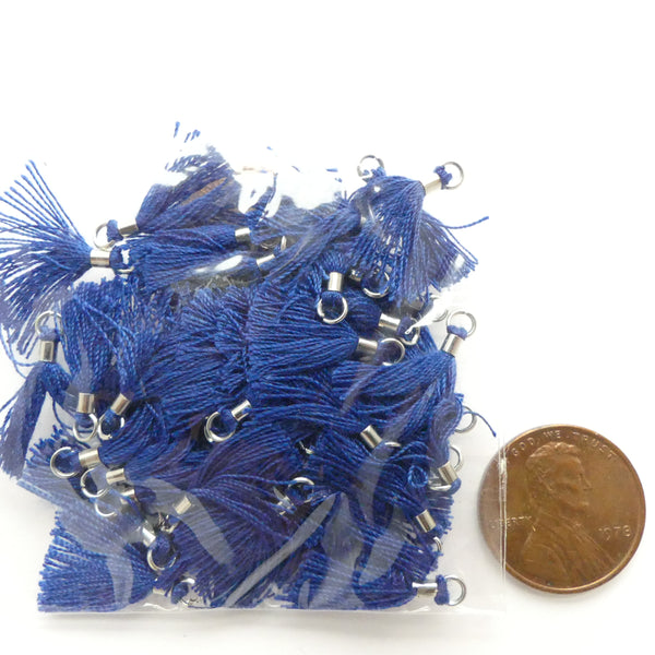 Tassels, 15mm Long, Dark Blue, Set of 50