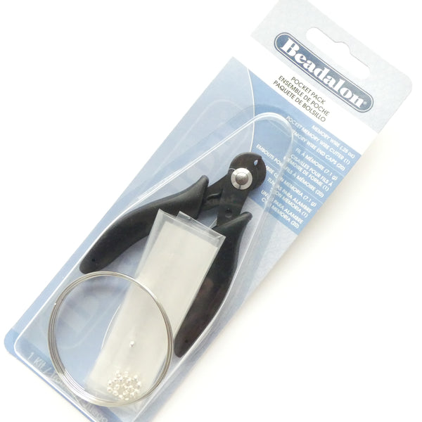 Cutter for Memory Wire in Kit with Bracelet Memory Wire and End Caps