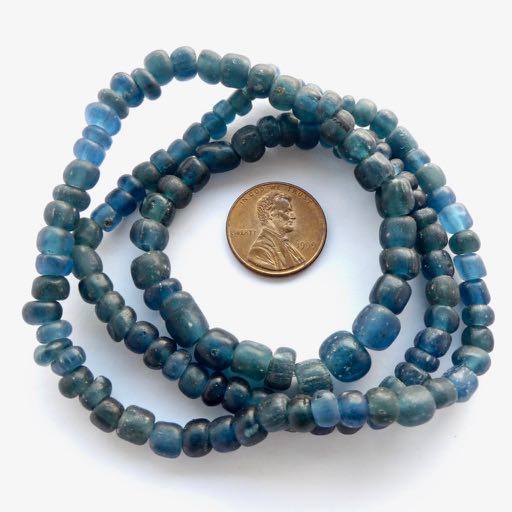 Indo-Pacific Beads, 5-7mm, Blue on Slightly Graduated 22-inch Strands