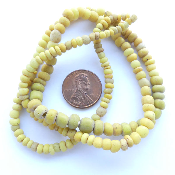 Indo-Pacific Beads, Yellow, 3-6mm, 22-inch Strand