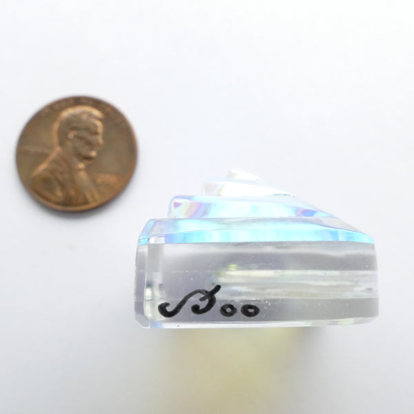 Bruce St.John Maher Dichroic Optic Bead with Clear Base, 25x25mm