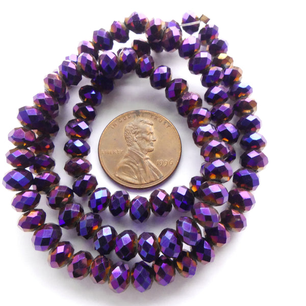 Faceted Glass "Dragon Crystal" 4x6mm on 16-inch Strands