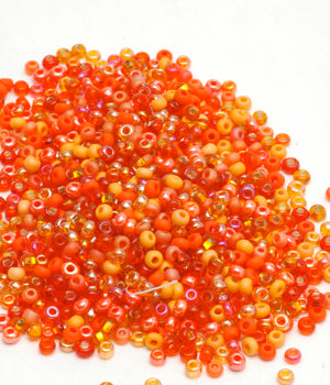 Seed Beads, Size 8, Mix "Big LA Orange"