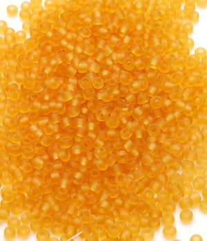 Seed Beads, Size 8, Matte Amber