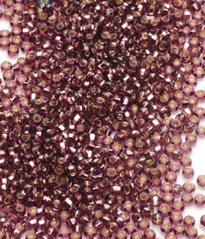 Seed Beads, Size 8, Silver-Lined Light Amethyst
