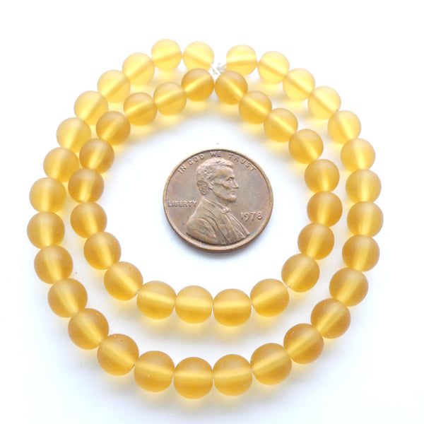 Czech Glass Smooth Round "Druks" 6mm, Amber, Bags of 50