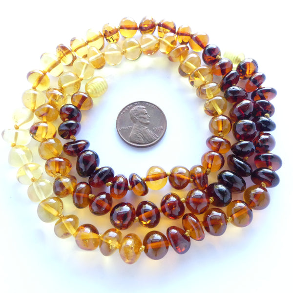 Amber Baltic, Smooth Nuggets Graduated Colors, 26 inches