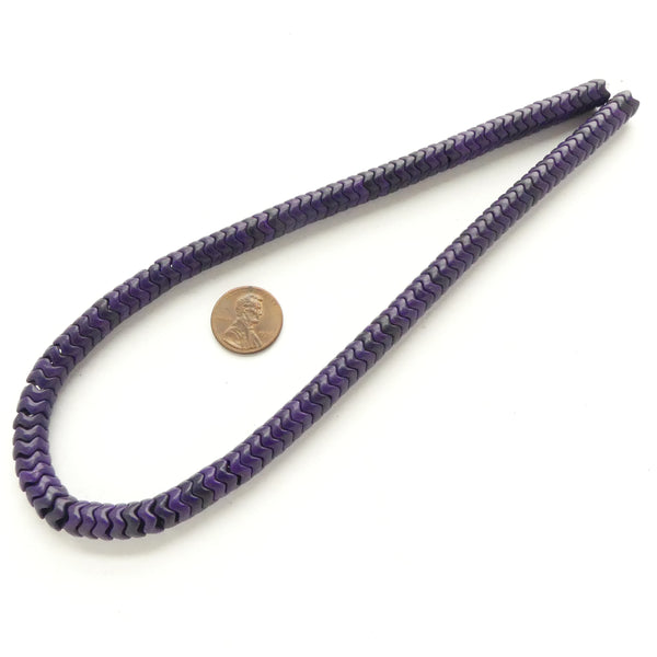 Magnesite, Dyed Purple, Snake Beads, 10mm Diameter on 16-inch Strands
