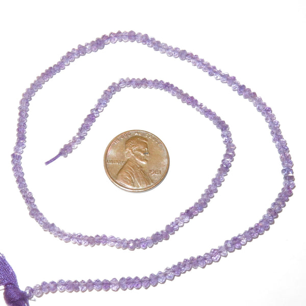 Amethyst Faceted Rondelles 3mm