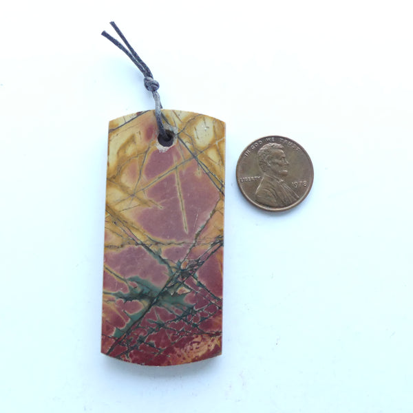 Red Creek Jasper Rectangle Pendant, 60x27mm