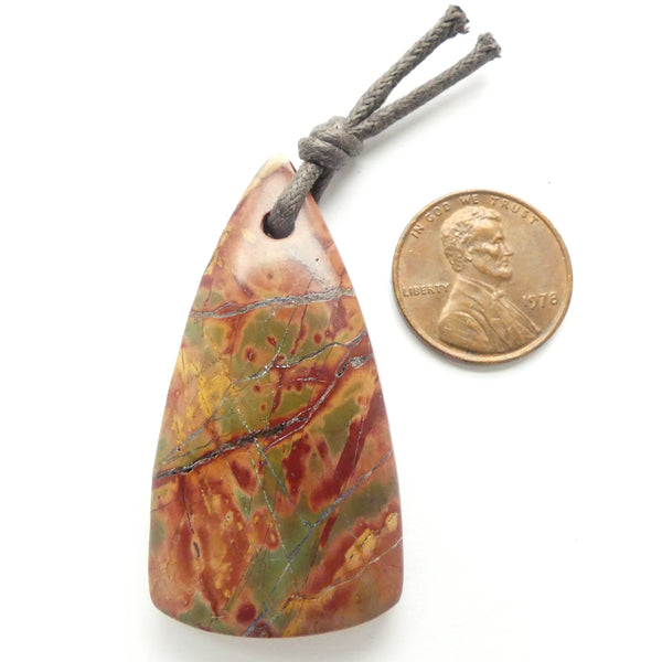 Red Creek Jasper, Teardrop Shape Pendant, 47mm Long