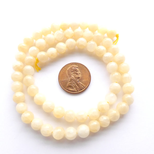 Yellow Calcite, Round 6mm on 16-inch Strands