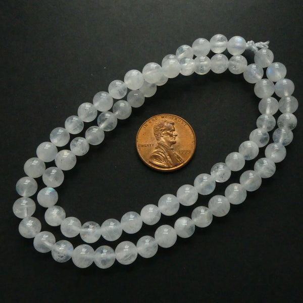 Moonstone, Round Beads, 6mm on 16-inch Strands