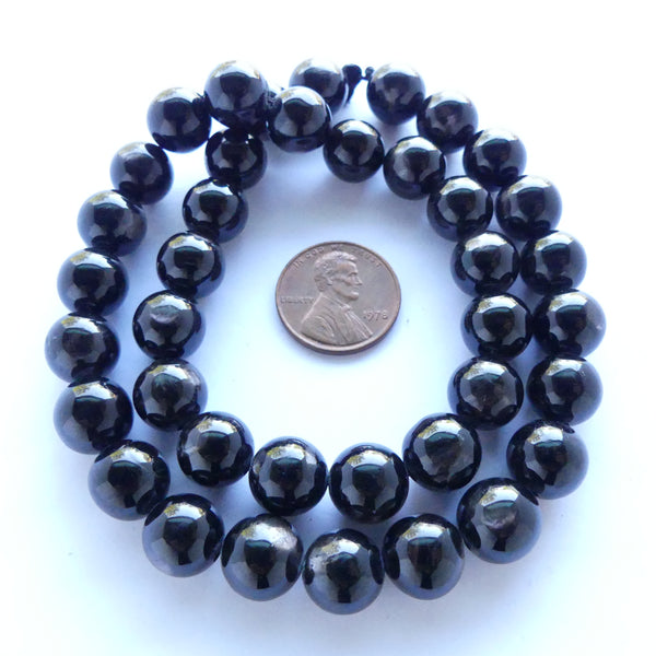 Hypersthene, 10mm Round Beads on 16-inch Strand