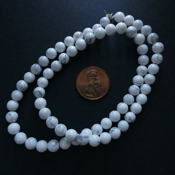 Howlite, 6mm Round Beads on 16-inch Strands