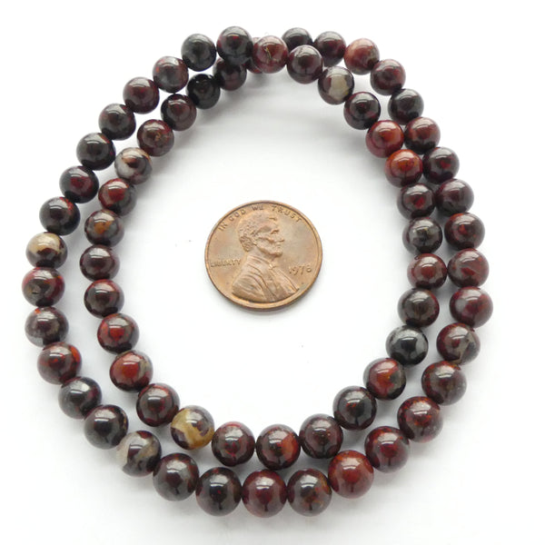 Poppy Jasper, Round 6mm on 16-inch Strands