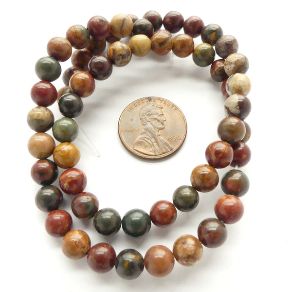 Red Creek Jasper, 6mm Round on 16-inch Strands