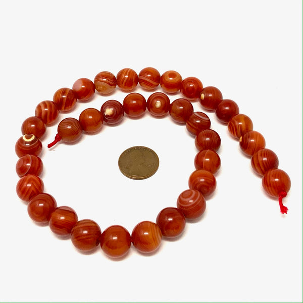 Carnelian semi matte round beads Bead-Zone.com
