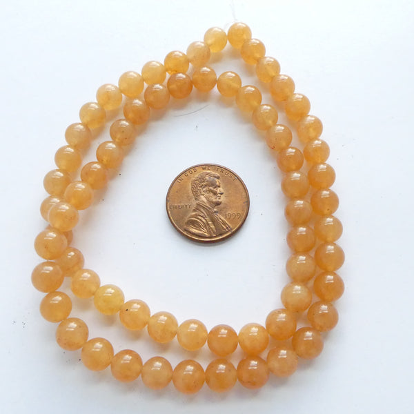 Aventurine, Red, Round Beads, 6mm on 16-inch Strands
