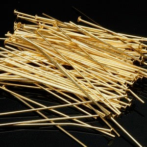 Packaged Findings, Gold Tone Headpins 2", Pkg 24