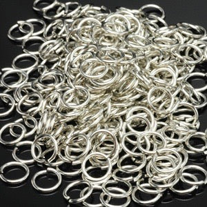 Packaged Findings, Silver Tone Jump Rings 8mm, Pkg 300