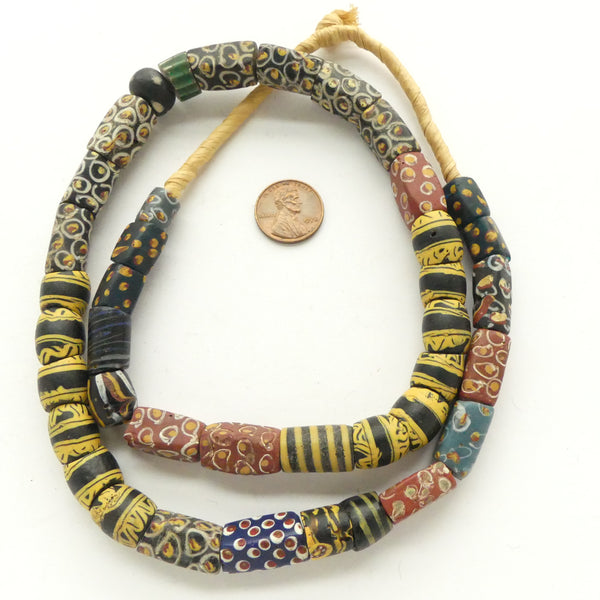 Mixed Antique Venetian Lampwork Beads, Mixed Collector/Designer Strand of 22 inches