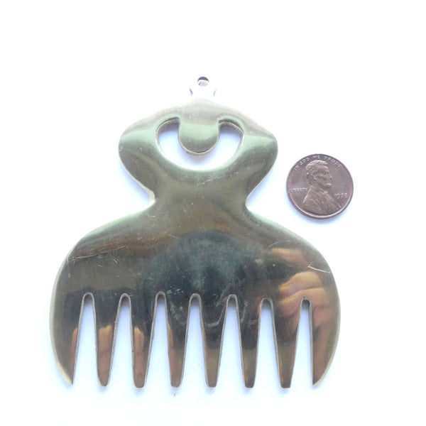 Adinkara Pendants, Brass, Duafe, Extra Large, 75mm long