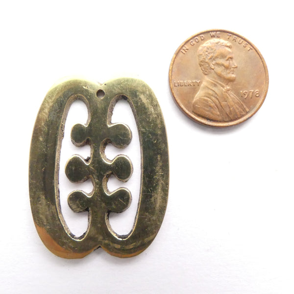 Adinkara Pendants, Brass, Ese Ne Tekrema, Large, 30mm long