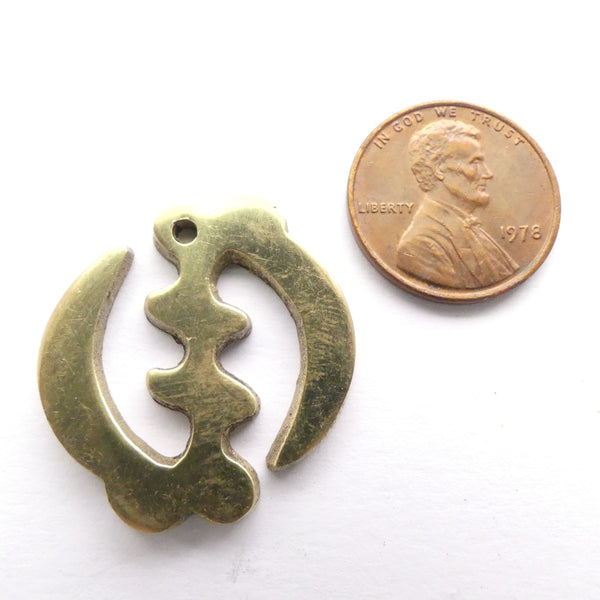 Adinkara Pendants, Brass, Gye Nyame, Medium, 27mm long