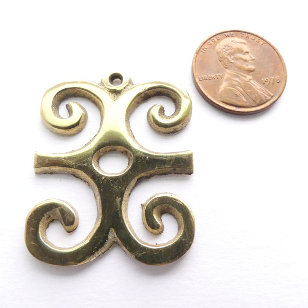 Adinkara Pendants, Brass, Dwennimmen, Large, 30mm long