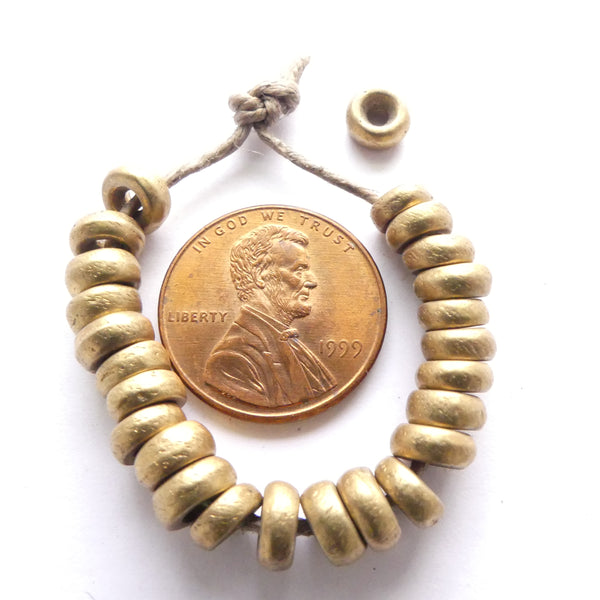 Brass, African Inspired Cast Mini Rings 6mm Diameter, Sets of 25