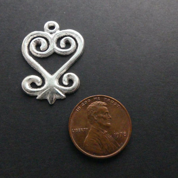 Adinkara Pendants, Silver, Sankofa, Small, 30mm long2