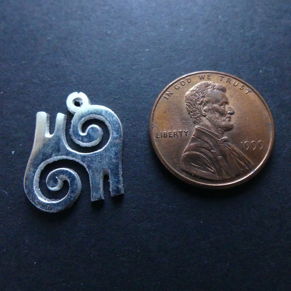 Adinkara Pendants, Silver, Kwatakye Atiko, Small, 17mm