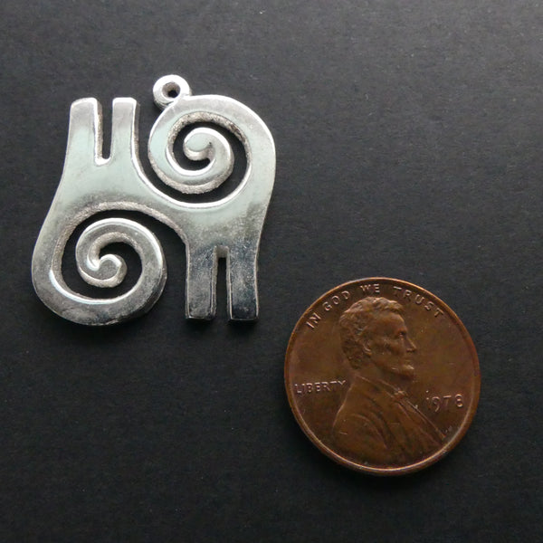 Adinkara Pendants, Silver, Kwatakye Atiko, Medium, 27mm long