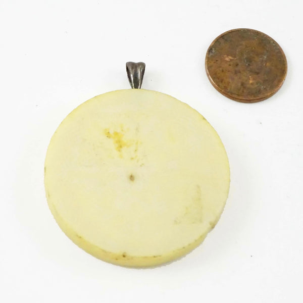 Indian Ivory Game Piece, 40mm diameter