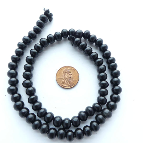 Horn Rounds, Black Buffalo, 8mm on 18" Strands