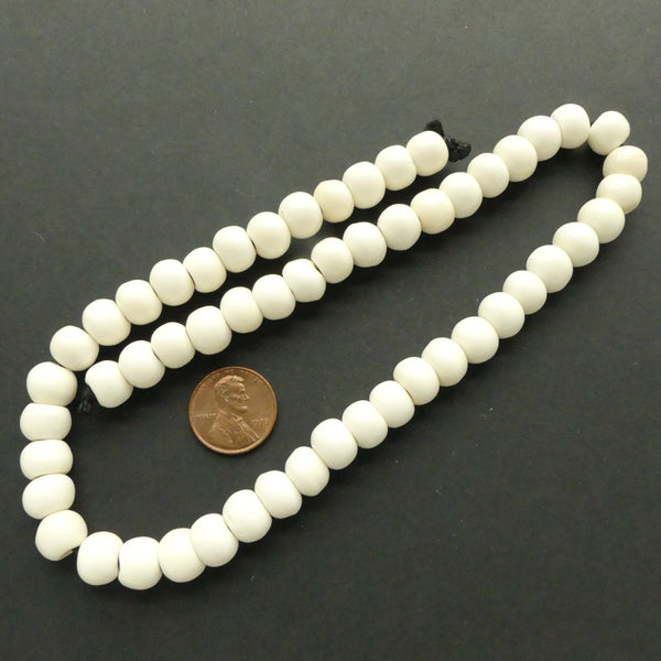 Bone, Cream Rounded Beads, 8x10mm, 17-inch Strands