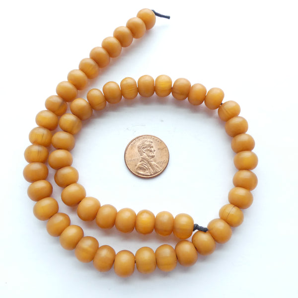 African Amber, Faux Amber, Butterscotch Oblates 7x10mm on 15" Strand