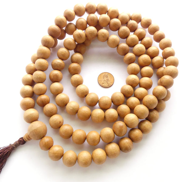 Wood Round, Natural Walnut, 14mm on 60-inch Malas