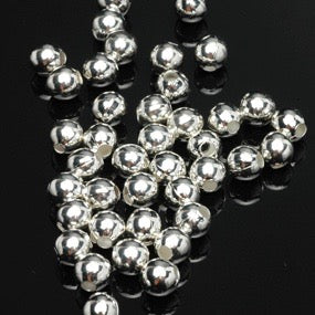 Packaged Beads, Silver Tone Round 6mm, Pkg 50