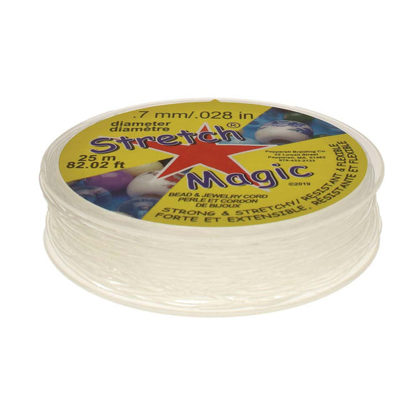 Elastic Cord, Stretch Magic, Clear 0.7 Diameter on 25 Meter Spool