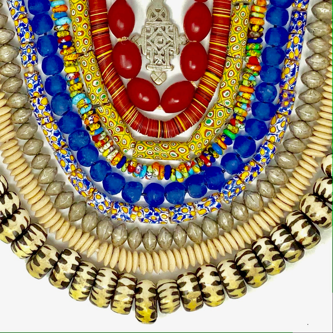 Ancient, Indo-Pacific Beads, Rare Micro Size in Multi-Color Strand
